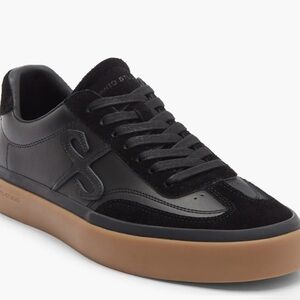 Sleek Black Sneakers with Gum Sole